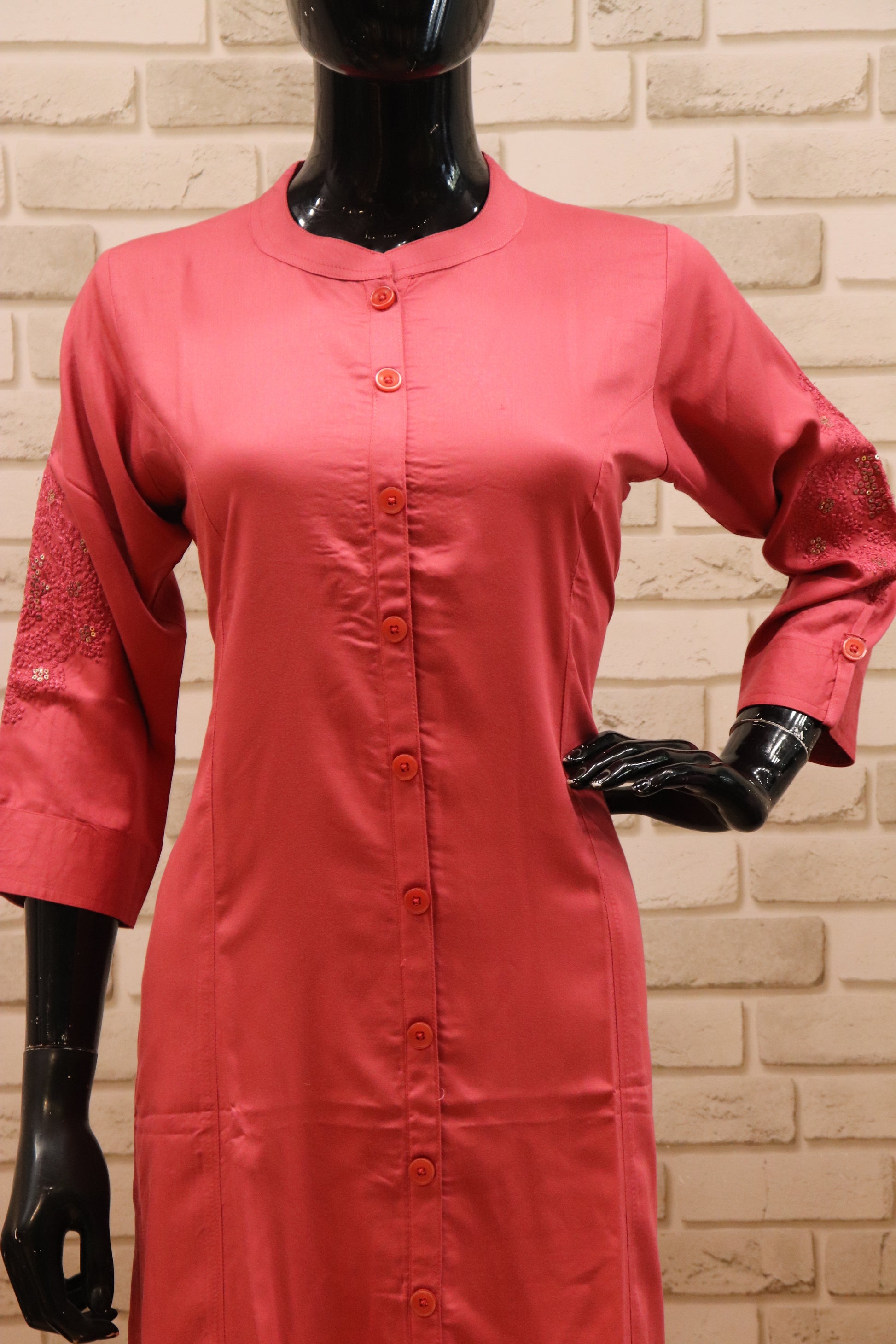 Soft Denim Fuscia Pink - Kurti