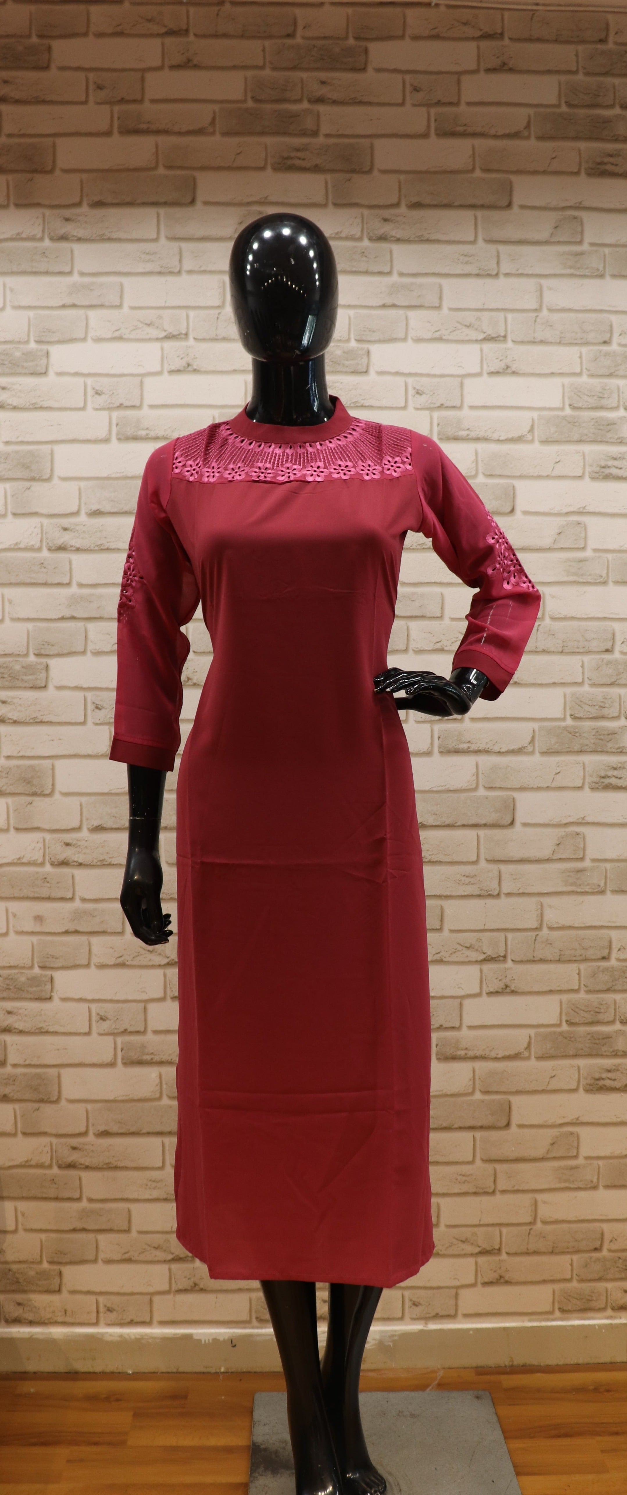 Image of Pure Satin Multi Color  - Kurti