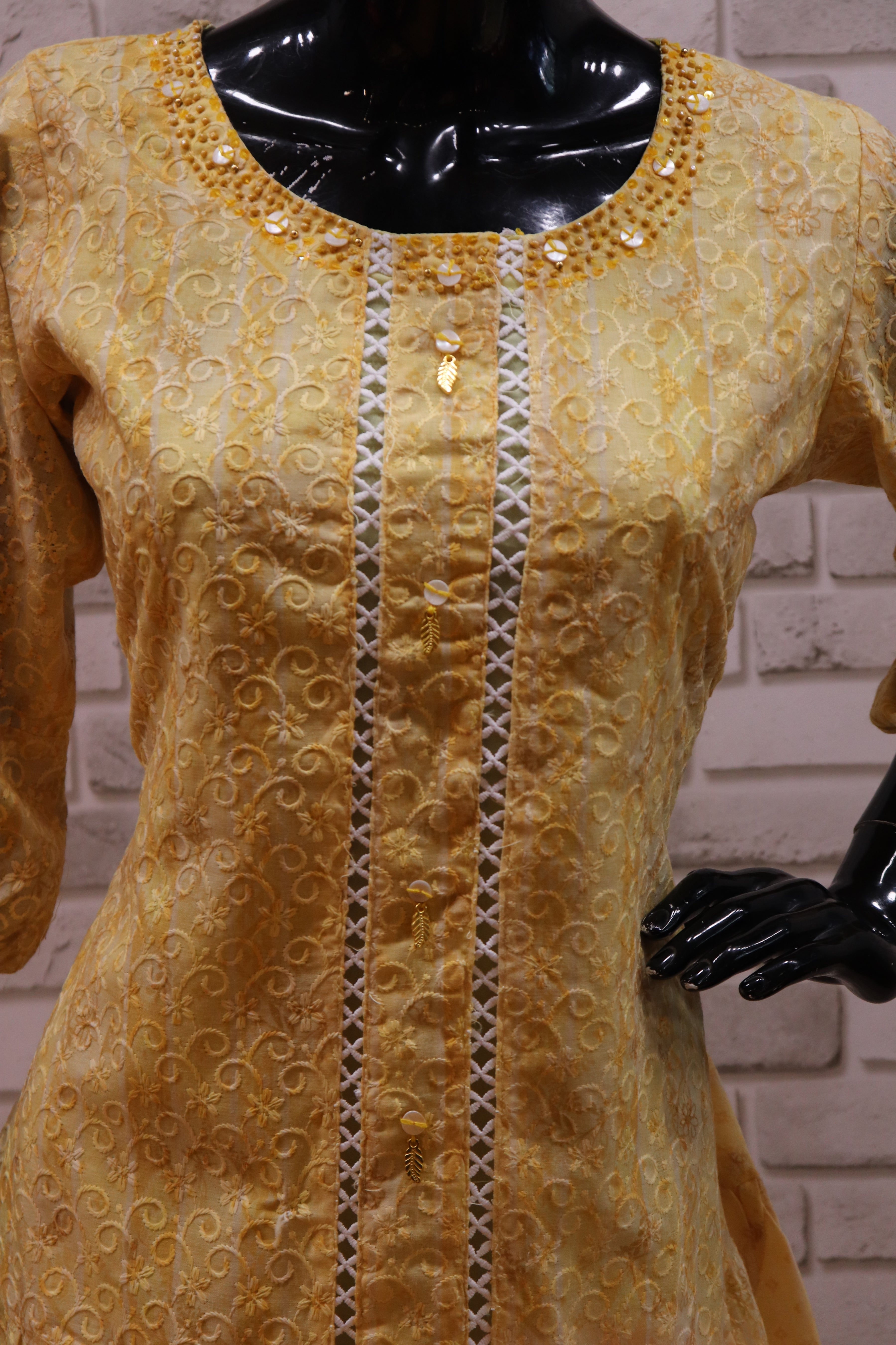 Image of Pure Lucknowi  Tunics - Full Embroidery